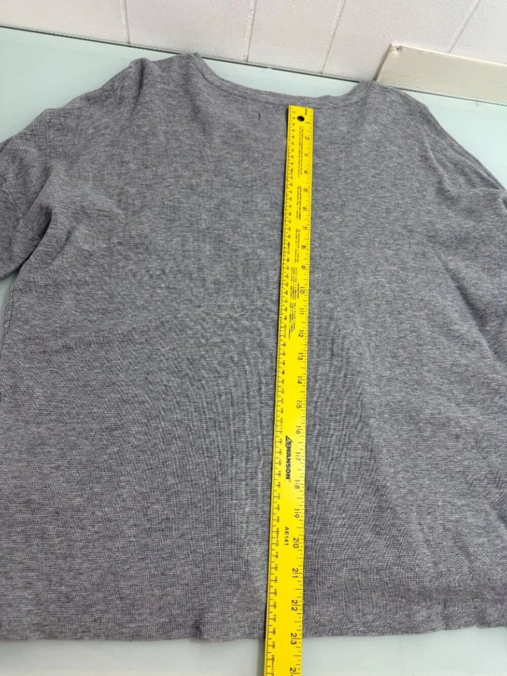 Madewell Waffle Knit Top Shirt Women's Medium M Oversized Lightweight Gray